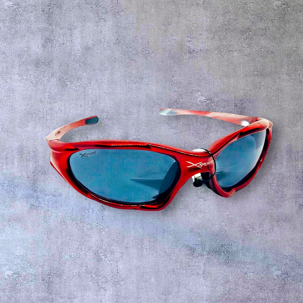 Metallic Red Sport Sunglasses Candy Apple Red Retro Deadstock